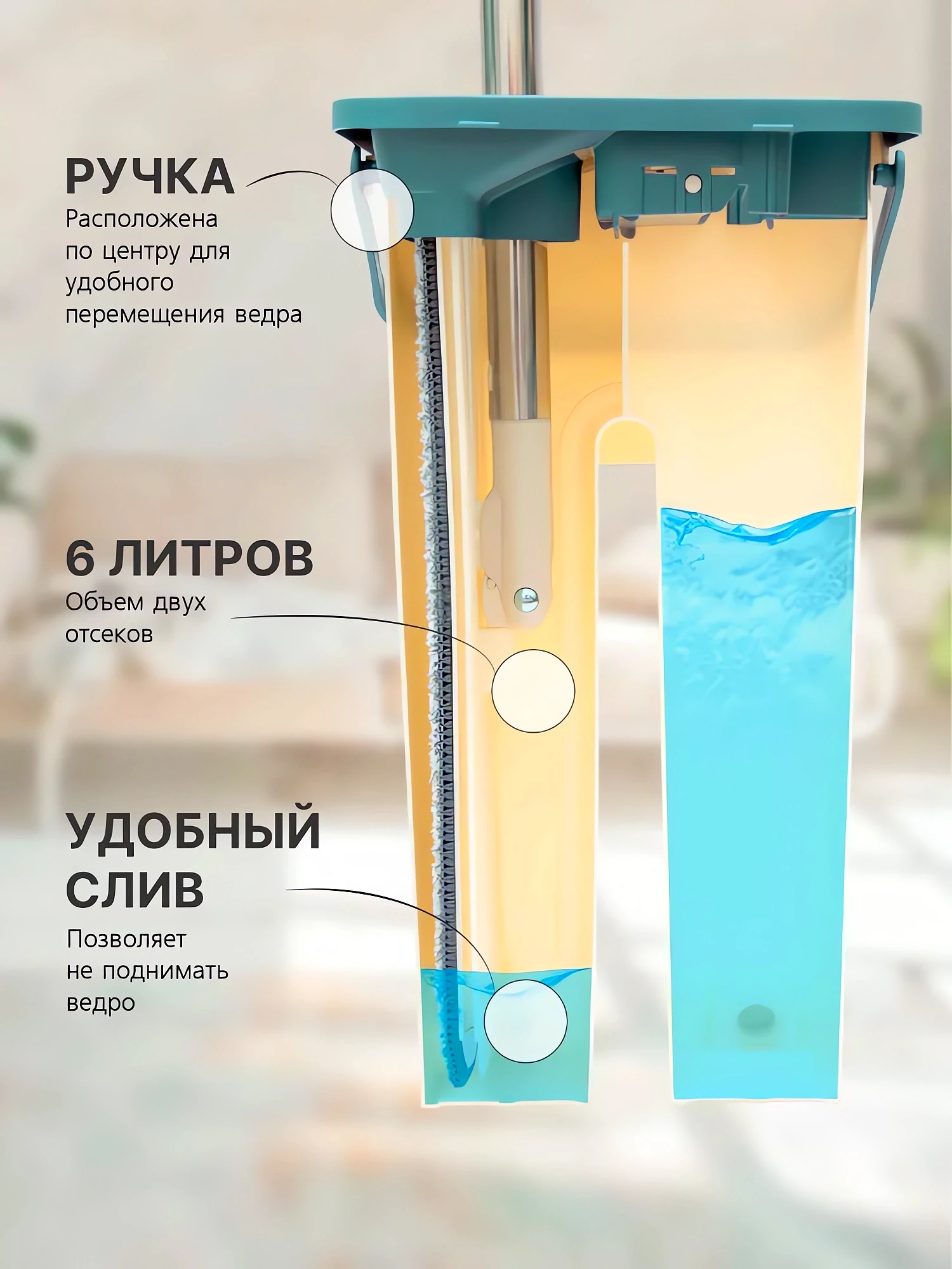 Моющая швабра с распылитем и отжимом купить